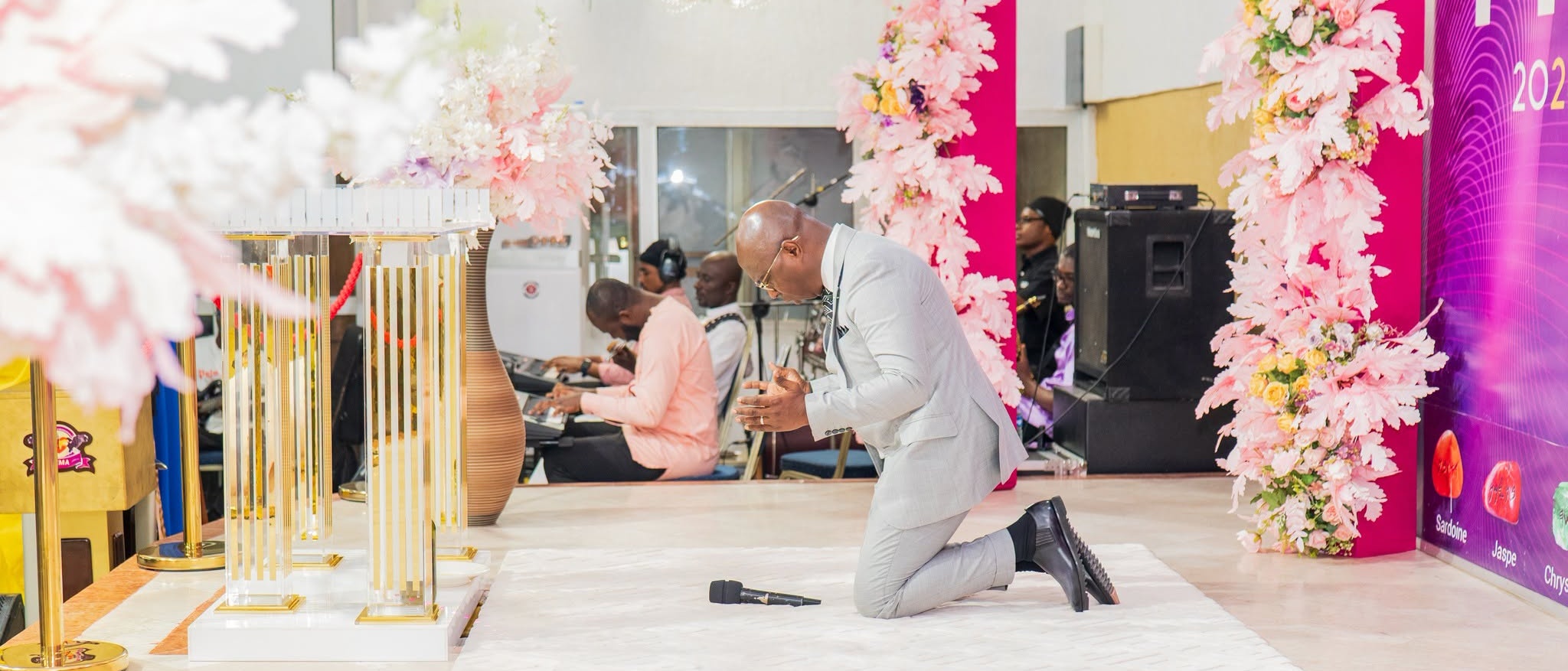 Reverend Blaise Kanga in prayer